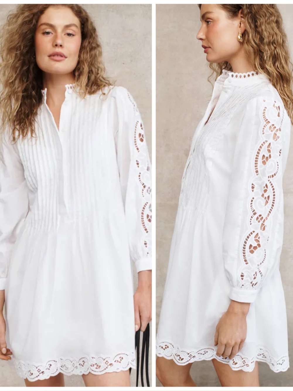 Madewell Pin Tucked Eyelet Dress and Slip in White